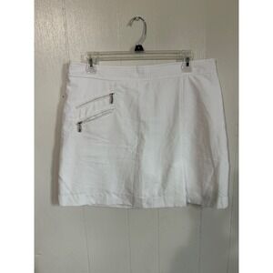 IZOD XFG Women's White Cool FX Skirt Size 10 Zip Pockets Golf Athleisure